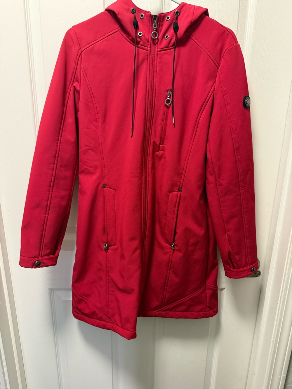 Calvin Klein Red Hooded Raincoat